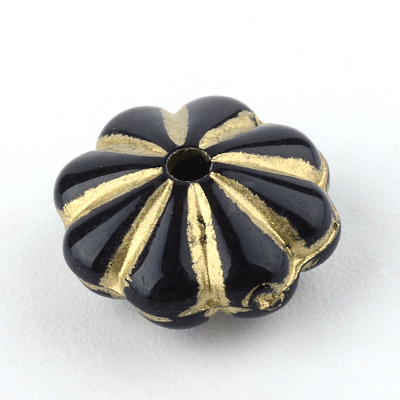 Flower Plating Acrylic Beads X-PACR-Q102-67B-1