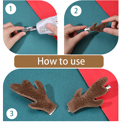 40Pcs 4 Colors Plush Antler Snowman Hand Branch DOLL-GF0001-09-1