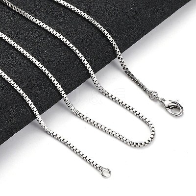 1.5mm Rack Plating Brass Box Chain Necklaces for Women Men MAK-L044-30P-1