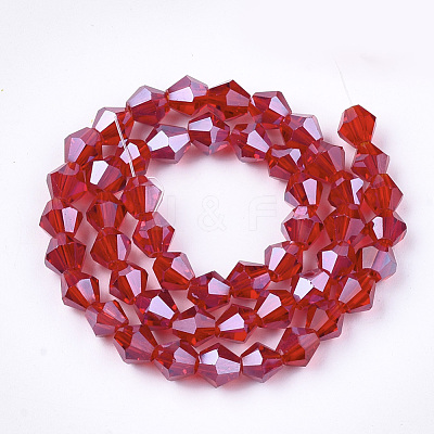 Electroplate Glass Beads Strands EGLA-Q118-6mm-A07-1
