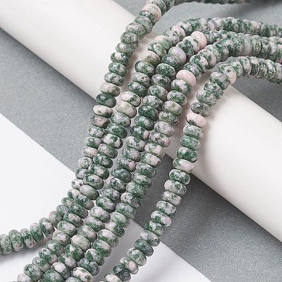 Natural Green Spot Jasper Beads Strands G-H292-A18-02-1