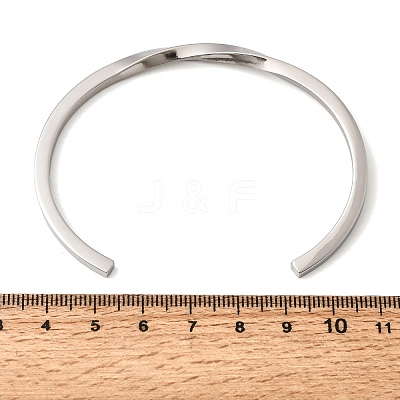 304 Stainless Steel Cuff Bangles for Women BJEW-H644-04P-1