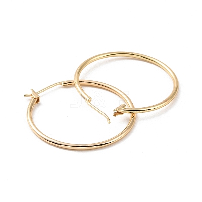 Brass Huggie Hoop Earrings for Women EJEW-A083-02G-1