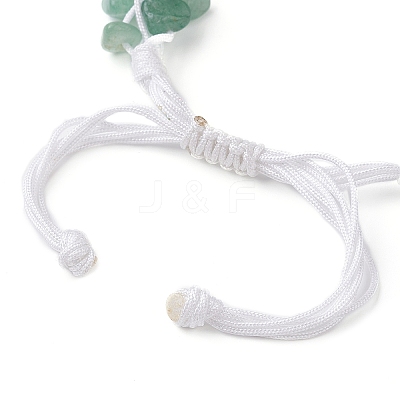 Dyed Natural Quartz Crystal & Green Aventurine Nugget Braided Bead Bracelets BJEW-TA00405-1