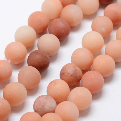 Natural Pink Aventurine Beads Strands X-G-G716-01-6mm-1