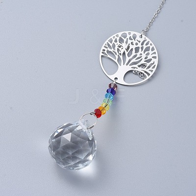 Crystals Chandelier Suncatchers Prisms Chakra Hanging Pendant AJEW-I040-12P-1