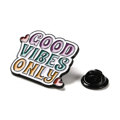 Inspiring Word Good Vibes Only Enamel Pins JEWB-Z014-05A-EB-1
