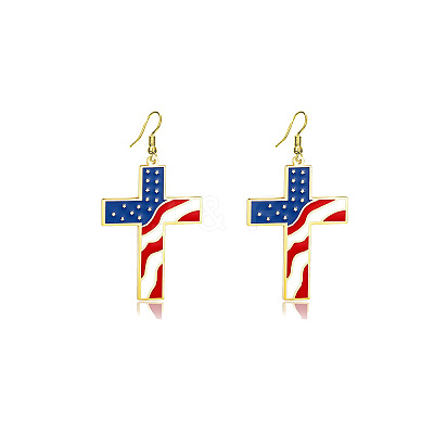 Independence Day Alloy Enamel Dangle Earrings FS-WG51290-03-1