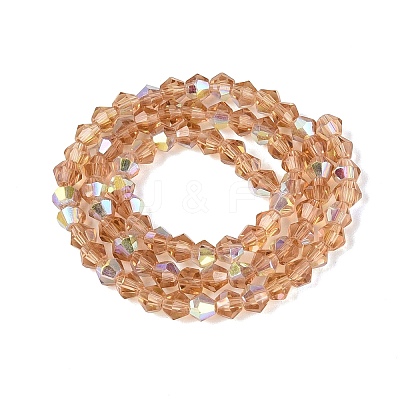 AB Color Plated Transparent Glass Beads Strands GLAA-G127-01-02G-1