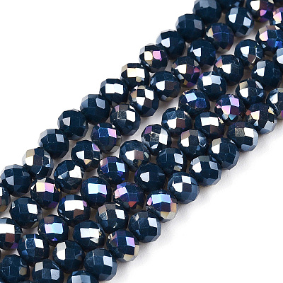 Electroplate Glass Beads Strands EGLA-A044-P4mm-B16-1