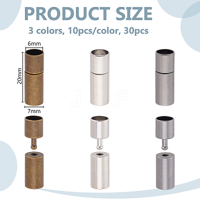 30Pcs 3 Colors Brass Bayonet Clasps KK-OC0001-60A-1