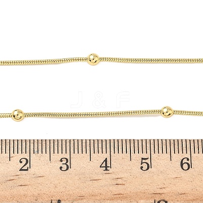 1.2MM Brass Ball Round Snake Chain Necklaces for Women Men NJEW-F350-03G-1