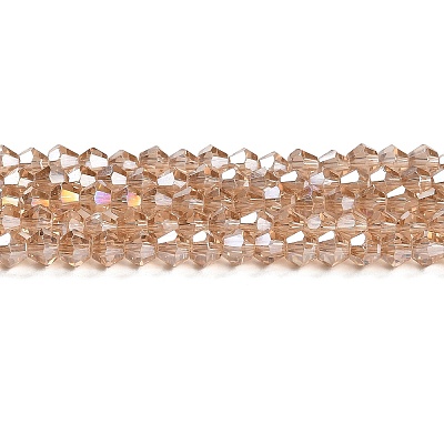Transparent Electroplate Glass Beads Strands EGLA-S056-4mm-19-1