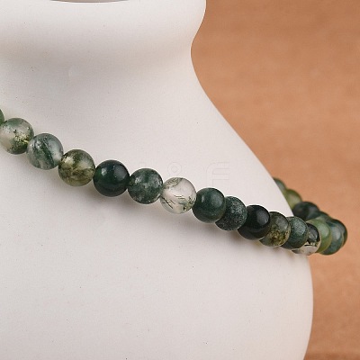 Natural Moss Agate Beads Stretch Bracelets XZ8284-1-1