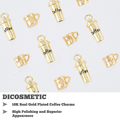 12Pcs 2 Style Brass Charms KK-DC0002-41-1
