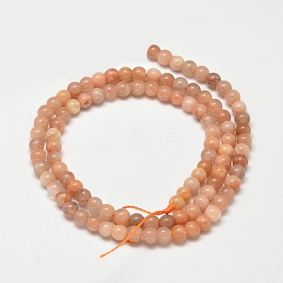 Round Natural Multi-Moonstone Beads Strands G-I176-09-4mm-1