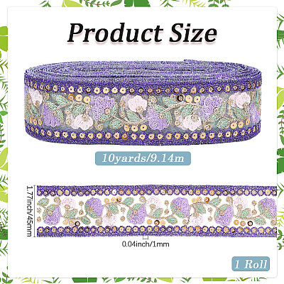 Ethnic Style Polyester Lace Trim EMBR-WH20071-002B-1