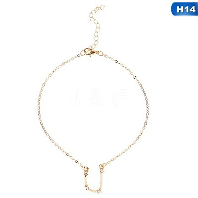 Twelve Constellation Alloy Crystal Rhinestone Link Chain Anklets for Women FS-WG97E4C-11-1