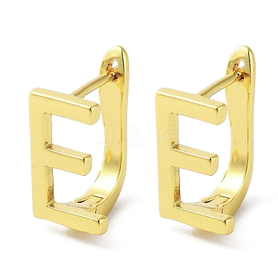 Brass Letter Stud Earrings for Women EJEW-A038-01E-G-1