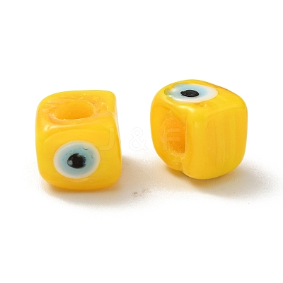 Handmade Evil Eye Lampwork European Beads LAMP-G143-06-1