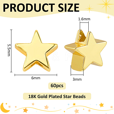 60Pcs Brass Beads KK-PH0012-49G-05-1