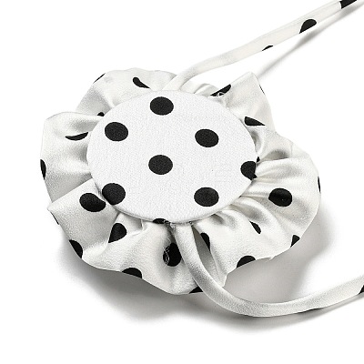 Polka Dot Pattern Fabric Rose Tie Choker Necklaces for Women NJEW-Z022-01C-1
