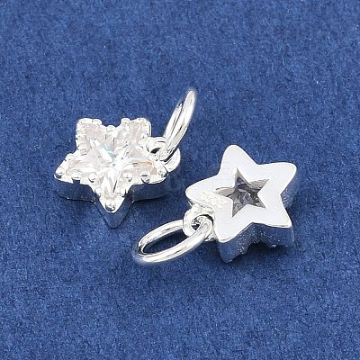 925 Sterling Silver Pave Clear Cubic Zirconia Charms STER-A049-08B-S-1