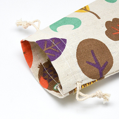 Printed Polycotton(Polyester Cotton) Packing Pouches Drawstring Bags ABAG-T004-10x14-19-1
