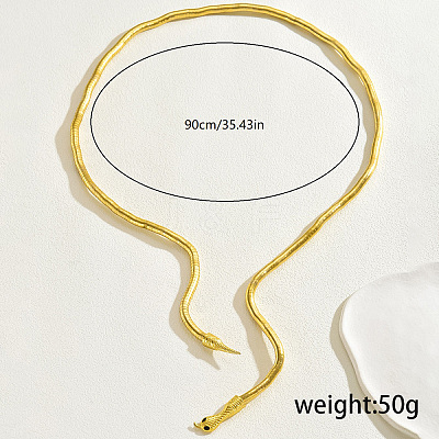Iron Snake-Shaped Coil Choker Necklaces LS-NJ6393-1-1