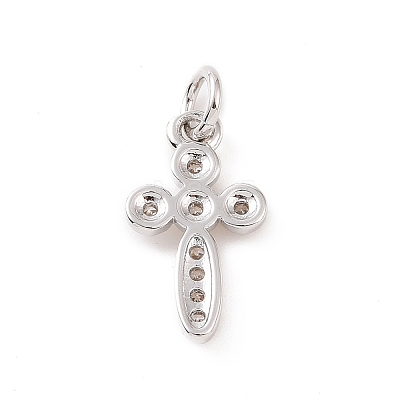 Brass Micro Pave Cubic Zirconia Charms KK-C012-41P-1
