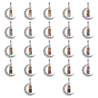 2 Sets Alloy Moon European Dangle Charms PALLOY-FI0001-03-1