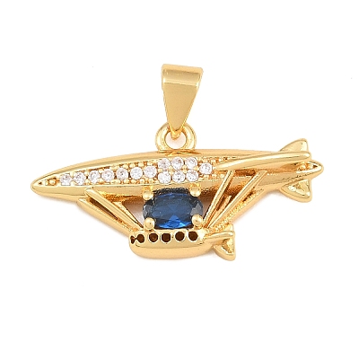 Brass Micro Pave Cubic Zirconia Pendants CU-CBAB3AD-06G-03-1