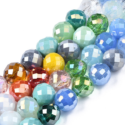 Electroplate Glass Beads Strands X-EGLA-N002-10-1