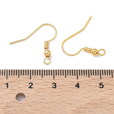 SHEGRACE Brass French Hooks with Coil and Ball XGR0001G-01G-1