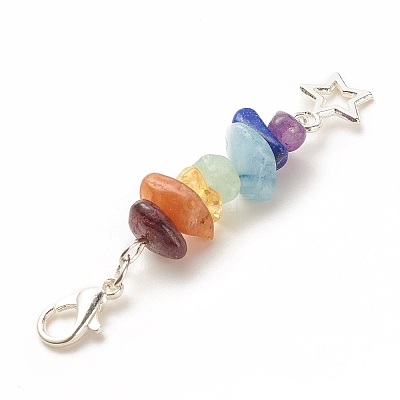 Chakra Theme Natural Gemstone Pendant Decorations X1-HJEW-JM00645-03-1