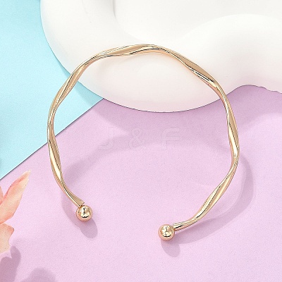 Wave Alloy Cuff Bangles BJEW-L701-04G-1