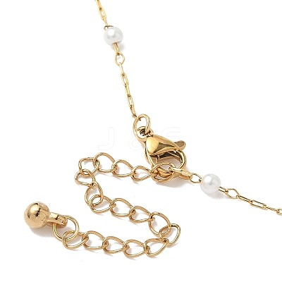 304 Stainless Steel and ABS Imitation Pearl Necklaces NJEW-JN05267-1