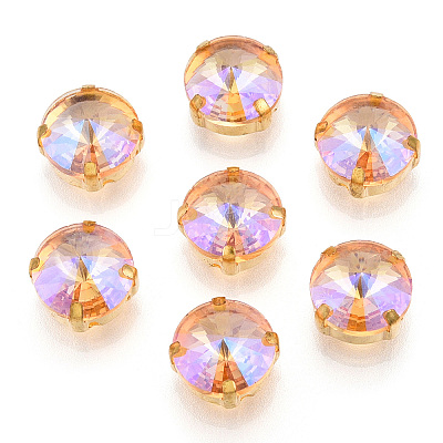Flat Round Moonlight Effect Sew on Rhinestone GLAA-B010-04B-03-1
