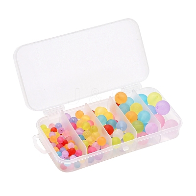 153 Pcs 5 Style Transparent Acrylic Ball Beads FACR-YW0001-03-1