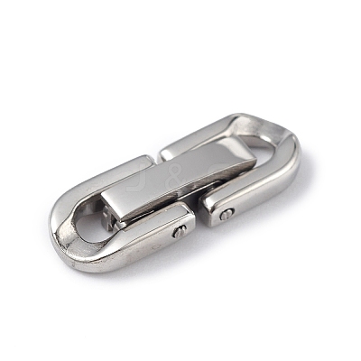 Non-Tarnish 304 Stainless Steel Fold Over Clasps X-STAS-G307-11A-P-1