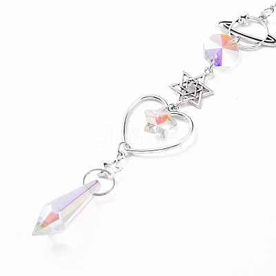 AB Color Plated Crystal Bullet Big Pendant Decorations HJEW-G019-03A-1