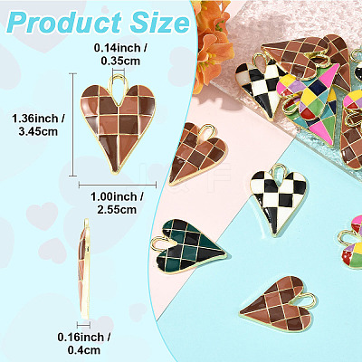 10Pcs Rack Plating Alloy Enamel Pendants ENAM-YW0008-17-1