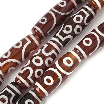 Rice Shape Tibetan Style dZi Beads Strands G-A269-A08-01-1