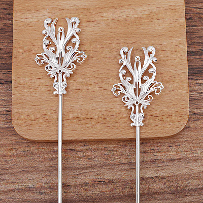 Alloy Flower Hair Sticks OHAR-PW0006-19A-1