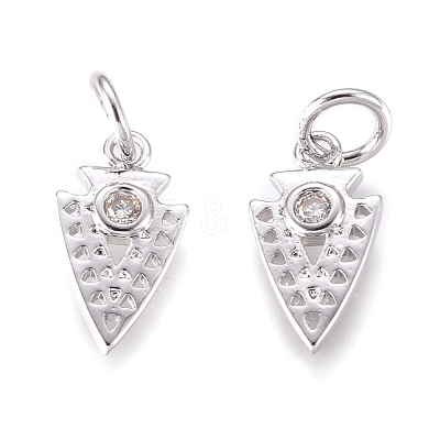Brass Micro Pave Cubic Zirconia Charms KK-D159-08P-1