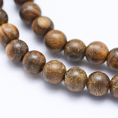 Natural African Padauk Wood Beads Strands WOOD-P011-02-8mm-1