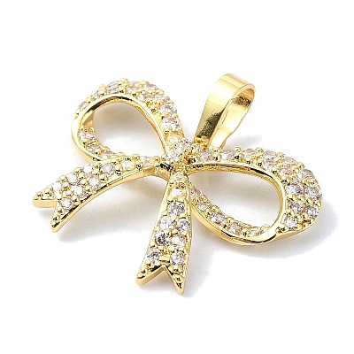 Rack Plating Brass Pave Cubic Zirconia Pendants KK-M282-27G-1