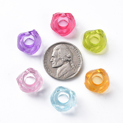 Transparent Acrylic European Beads MACR-S373-56B-1
