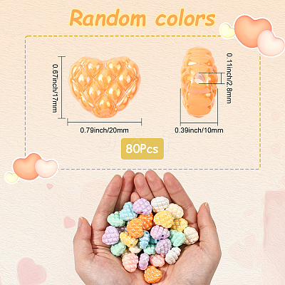 80Pcs Opaque Acrylic Beads OACR-SP0001-95-1