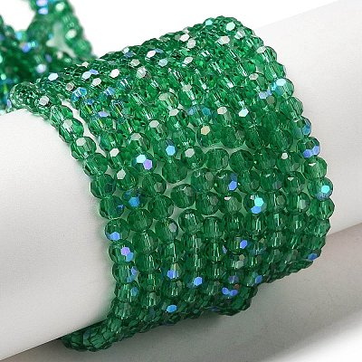 Electroplate Transparent Glass Beads Strands EGLA-A035-T3mm-L18-1